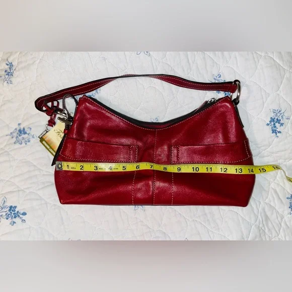 Fossil Emily Cherry Red Leather Shoulder Bag NEW!! - Picture 9 of 12